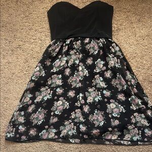 Wet Seal Black Strapless Fit and Flare Dress